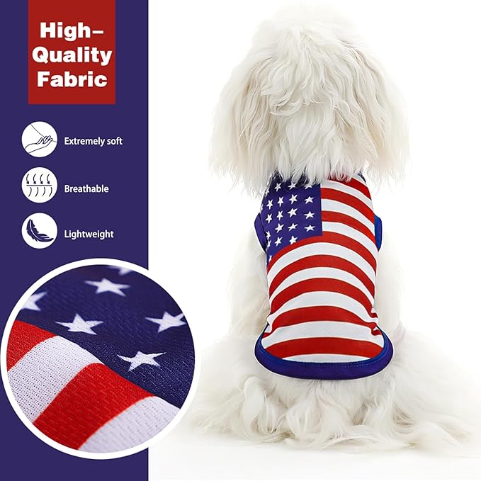 American Flag Inspired Dog Vest: Perfect Dog Shirt, Ideal Tank Top for Everyday Wear, Independence Day Celebrations Crafted Materials for a Cute and Stylish Look Blue XXL