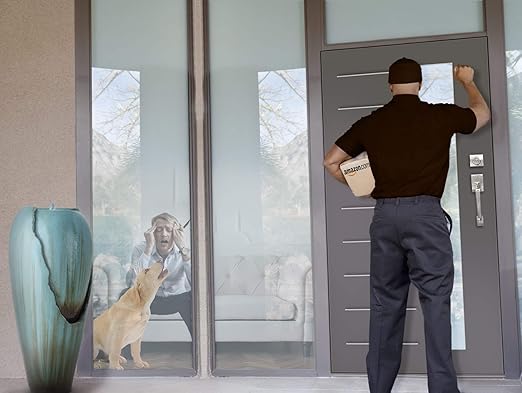 Leave Package Sign - Do Not Knock or Ring Doorbell, Dog will Bark, 6" x 9" No Rust PVC, Will Not Scratch, Easy to Mount with Included Adhesive, Made in USA by SPRYZZLE