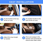 Dog Car Seat for Small Dogs, Washable Pet Booster Seats with Clip-On Safety Leash, Comfy Deluxe Plush Carseat with Storage Pockets, Puppy Car Travel Carrier Bed for Dogs Under 25 lbs, Brown