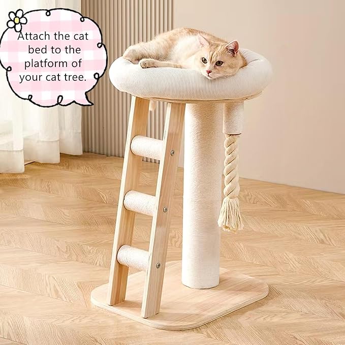 SHENGOCASE Round Cat Tree Tower Accessories Replacement Parts, Round Donut Cuddler Cat Cushion Dog Bed Add-ons for Plaform Perch Shelves (20")