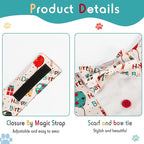 Dog Birthday Tuxedo Bandana Collar with Bow Tie, Adjustable Pet Birthday Outfit Costume for Dogs (Sizes XS-XL)