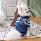 Warm Winter Dog Sweater - Cold Weather Pet Clothes for Small Medium Large Dogs Indoor Outdoor, Soft Classic Knit Puppy Apparel, Blue, ML
