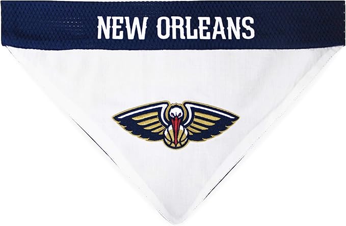 Pets First NBA Dog Bandana - New Orleans Pelicans Reversible Pet Bandana. 2 Sided Home & Away Sports Bandana with a PREMIUM Embroidery TEAM Logo, Large/X-Large