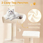 Tangkula 66 Inch Tall Cat Tree, Multi-Level Cat Tower with Sisal Scratching Posts, 2 Condos, Plush Perch, Hammock, Basket, Dangling Toys, Cat Climbing Furniture for Indoor Cats (Beige)