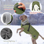 Doglay Dog Coat with Harness, Reflective Warm Dog Jacket Waterproof Puppy Winter Coat for Cold Weather, Adjustable Fleece Jacket for Small Medium Large Dogs