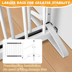 White Metal Dog Gate for Small Dogs - 17.7" Short Freestanding Puppy Gate with Retractable Sliding Rail, No Installation, Indoor/Outdoor Use, Foldable & Portable Pet Barrier