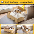 Ycozy Cat Scratcher with 2 Boxes, 6 PCS Replacement Reversible Cat Scratching Board for Cat Paws, Large Cat Scratcher Cardboard Corrugated for Indoor Cats