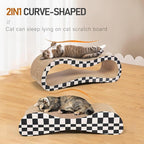 Simple Delxue 2 in 1 Cat Scratcher Cardboard Lounge Bed, Cat Scratching Post, Durable Board Pads Prevents Furniture Damage,Large,Checkerboard