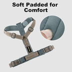 Plutus Pet No Pull Dog Harness, Adjustable Nylon Harness with Soft Padding, Reflective and Heavy Duty Dog Harness for Small, Medium, Large Dogs(Beige, XL)
