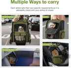 Lekebobor Large Cat Backpack Carrier Expandable Pet Carrier Backpack for Small Dogs Medium Cats Fit Up to 18 Lbs, Dog Backpack Carrier, Foldable Puppy Backpack Carrier for Travel, Hiking,Dark Green