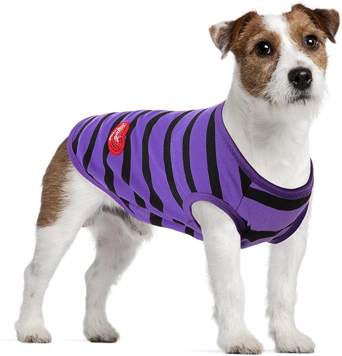 Dog Shirts for Large Dogs, Striped T-Shirts Pets Vest Pet Apparel Tee Shirts Dog Tank Top Spring Summer Suitable for Chihuahua French Bulldog Bichon Shih Tzu