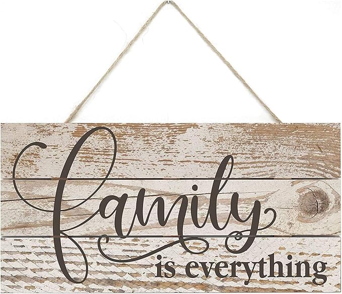 woodsign Family is Everything Rustic Wooden Plank Sign 5x10inch(XXQ010)