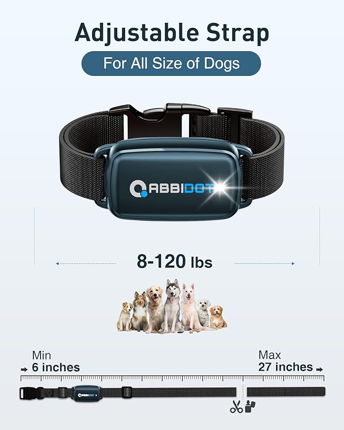 ABBIDOT Shock Collar for Dogs, 3300 FT Dog Training Collar with Remote, IPX7 Waterproof with 4 Training Modes, Rechargeable E-Collar for All Breeds (15-120 lbs)
