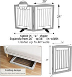 Dog Fence Indoor,Dog Gate Indoor for Doorway pet gate -2-Panel Freestanding, Hallways, House or Stairs -40x24-Inch Retractable Foldable Expandable Wood Pet by SFJC (Grey) ﻿