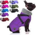 Doglay Dog Jacket Waterproof Dog Coat with Harness Built in, Christmas Puppy Winter Coat Reflective Turtleneck Puffer Snow Jackets for Small Medium Large Dogs