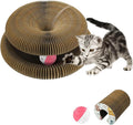 Andiker Magic Organ Cat Scratching Board, Corrugated Paper Cat Scratcher with Jingly Ball for Playing Scratching Paws, Foldable Grinding Cat Toys for Indoor Cats (Animal)