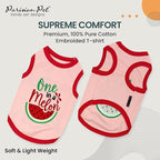 Parisian Pet Dog Shirt – 100% Cotton Shirts for Small Dogs – Pullover Sleeveless Puppy Vest – Breathable Cute Watermelon Pet Apparel – Pink Summer Dog Clothes - Stretchy T Shirts for Dogs
