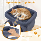 PETSITE 25.5-inch Small Cat Tree, Modern Multi-Level Cat Tower with 2 Comfy Condos, Sisal Scratching Posts, Large Plush Top Perch, and Anti-Tipping Kits, Ideal for Indoor Cats and Kittens (Dark Grey)