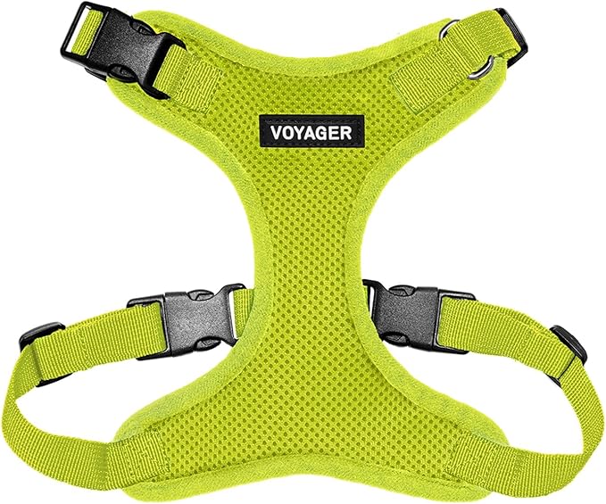 Voyager Step-in Pet Harness - All Weather Mesh, Adjustable Step in Harness for Cats and Dogs by Best Pet Supplies - Lime Green, L