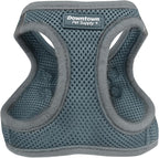 Downtown Pet Supply Step in Dog Harness for Small Dogs No Pull, Medium, Titanium - Adjustable Harness with Padded Mesh Fabric and Reflective Trim - Buckle Strap Harness for Dogs