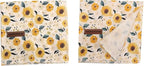 Elegant little tail Dog Bandanas - 1Pack Sunflower Print Washable Scarf Female Square Dog Bib Kerchief Scarf Adjustable Pet Bandana for Small Medium Dogs