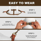 Didog Step in Dog Harness with Metal Buckles, Freedom Nylon Dog Halter Vests for Medium Dogs Easy Walking Training(M:Chest 19-28", Brown)