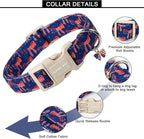 ARING PET 4th of July Collars for Dogs, Fourth of July Patriotic Bow Flag Red Blue Dog Collar for Puppy Small Medium Large Boy Girl Doggy-S