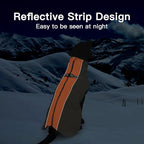 Dog Winter Jacket - 3X Large, Warm Zip Up Snowsuit Dog Harness Vest, Reflective, Water-Resistant, Orange-Gray