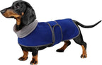 Geyecete Dachshund Sweaters - Dog Jacket, Dachshund Coat Perfect Winter Coat with Padded Fleece Lining and High Collar, Snowsuit with Adjustable Bands - Blue - XS