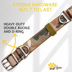 ADITYNA Heavy Duty Camo Dog Collar for Large Dogs - Collar with Handle for Training, and Walking - Wide, Thick, Tactical, Soft Neoprene Padded
