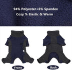 Winter Coat for Dogs - Warm Fleece Jacket, Windproof Pullover Jumpsuit, Fullbody Pajamas Onesie, Cold Weather Clothes for Medium Large Dogs (3XL, Blue)