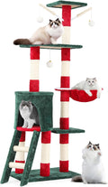 Magshion 54" Cat Tree for Indoor Cats, Sturdy Cat Tower for Cats 20 lbs+, Multi-Level Climbing Tower with Scratching Posts, Ladder, Condo, Top Perch and Hanging Toy