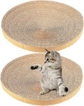 POPETPOP 13.6 Inch Round Cat Scratcher Refill - Large Cardboard Scratch Pad Recycled Corrugated Cardboard Core for Indoor Kitten Cat, Replaceable Scratching Bowl Insert