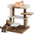 PETSITE 28-inch Small Cat Tree, Multi-Level Modern Cat Tree Tower with Sisal Scratching Posts, Multiple Jumping Platforms, and Soft Spacious Top Perch, Ideal for Elder Cats
