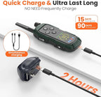 Dog Shock Collar - 4000FT Remote Training Collar with 4 Modes & LED Lights, IP67 Waterproof, Rechargeable E Collar for Small to Large Dogs (8-150 Lbs), Green