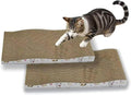 VELVETPAW Cat Scratching Board cat Scratcher Cat Scratch Pad Cardboard cat scratchers for Indoor Cats Reversible Large Wide Corrugated with Catnip(2pcs)