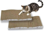 VELVETPAW Cat Scratching Board cat Scratcher Cat Scratch Pad Cardboard cat scratchers for Indoor Cats Reversible Large Wide Corrugated with Catnip(2pcs)