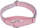 SGODA Martingale Dog Collar, Reflective Nylon Padded Dog Training Collars for Small Dogs, Pink S