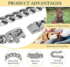 BAOBOTE 23MM Silver Dog Collar,Dog Chain Collars with Cuban Link Dog Collar,Heavy Duty Training Collar Chew Proof for Medium Dogs(18" Silver)