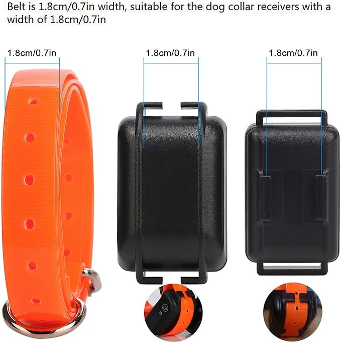 Universal 27 ½” X ¾” Replacement Band Strap for Dog Training Collar - Adjustable Waterproof TPU for Remote E-Collar, Static/Vibration Shock Trainer.