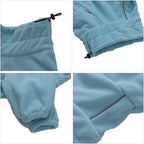 Lovelonglong Warm Dog Coat, Windproof Dog Jacket for Small Medium Large Dogs, 4 Legged Fleece Dog Winter Coat Zippered Closure Dog Outdoor Jacket Turquoise L