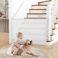 Retractable Baby Gate for Stairs, 55" Wide Mesh Dog Gate Indoor, 34" Tall Child Gate for Doorways, Hallways, Deck, Indoor Outdoor Pet Baby Safety Essentials for Home, White