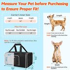 Petskd Small Pet Carrier with Wheels(18" L x 13" W x 9.5" H), Southwest Airlines Approved, Rolling Pet Carrier for Small Dogs & Cats (Black)