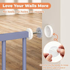 29"-40" Baby Gate for Stairs, Auto Close Stroller Friendly Dog Gate Indoor for Doorways, Pressure Mounted Baby Gate, Easy Walk Through Gate for Children & Pets, Wisteria