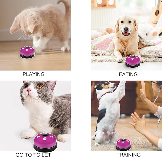3 Pack Dog Doorbells, Pet Training Bells for Outside Potty Training and Communication, Bell for Dog Cat Puppy Interactive Toys (Purple, 3 Pack)