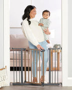 Regalo SAFETY 39" Extra Wide Wood Accent Baby Gate, Pressure Mount for Doorways & Bottom of Stairs, Babies, Toddlers & Pets, Ages 6–24 Months, TESTED & TRUSTED, AMERICAN DESIGNED, FAMILY OWNED