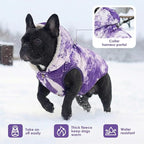 SAWMONG Fleece Hoodie, Windproof Waterproof Dog Coat with Fleece & Cotton Lining, Warm Jacket for Cold Weather Vest for Large Dogs