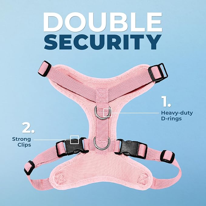 Voyager Step-in Pet Harness - All Weather Mesh, Adjustable Step in Harness for Cats and Dogs by Best Pet Supplies - Pink, L