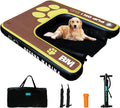 Beyond Marina Dog Pool Ramp - Inflatable Dog Water & Boat Ramp for Lake, Floating Pontoon Dock Ladder with Non-Slip EVA, PUP ON Full EVA, Extra Large 59" x 47" x 6", Teak/Yellow, Supports 230 lbs