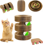 Kitty Kurlz Cat Toys, Magic Organ Cat Scratcher Board with 2 Bell Balls,Twisty Paws Cat Toy Foldable＆Changeable, Interactive Kitty Curls for Indoor Cats Physical & Mental Exercise-Coffee Brown